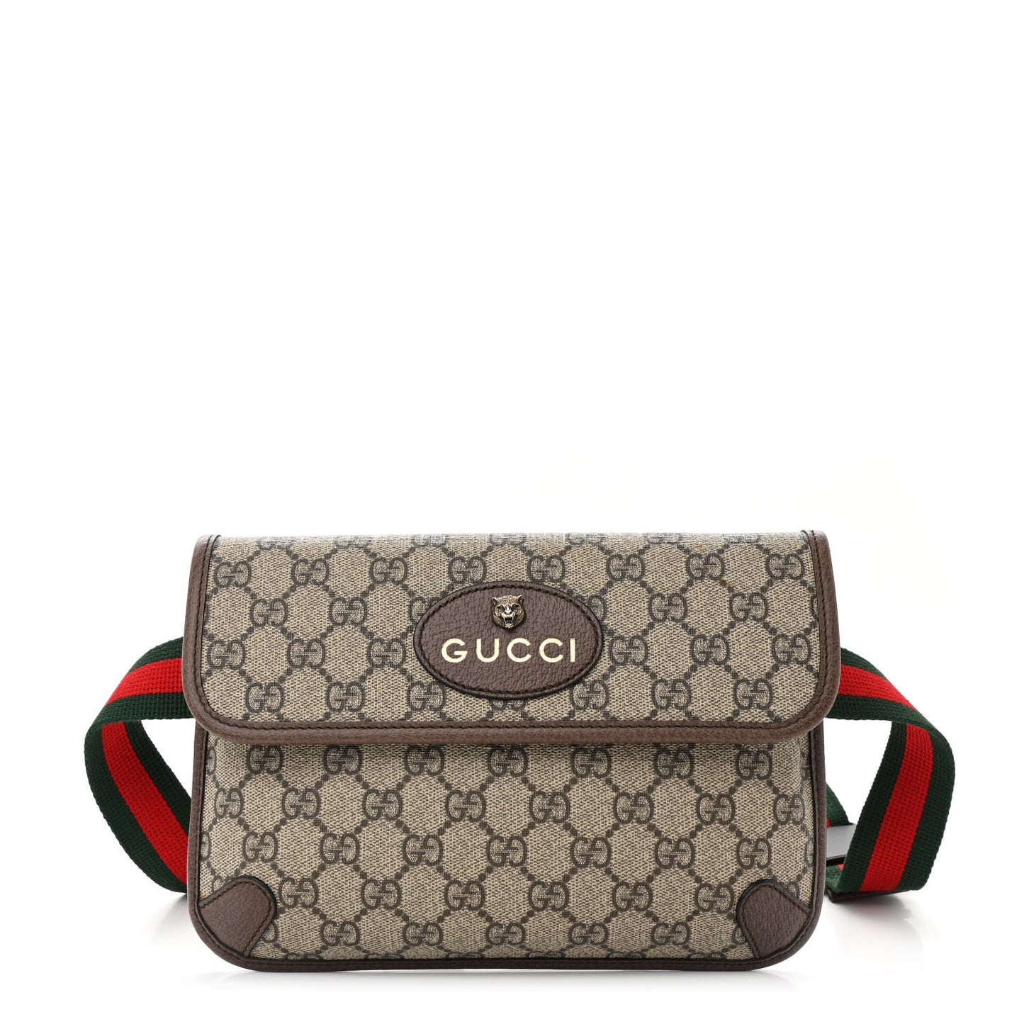 GG Supreme Monogram Neo Vintage Web Belt Bag Brown