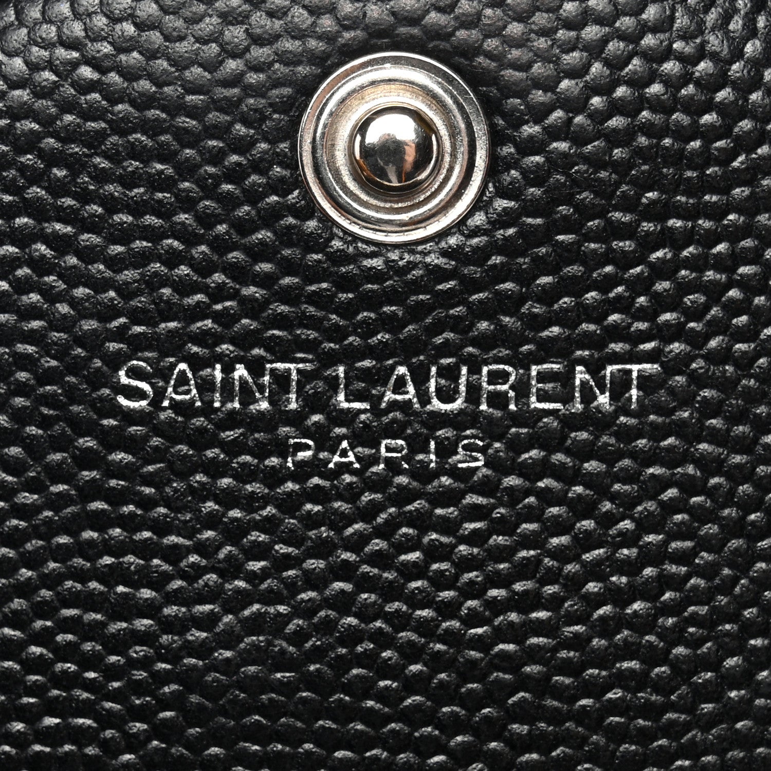 Saint Laurent Grain De Poudre Matelasse Chevron Monogram Chain Wallet  Black 6 of 12
