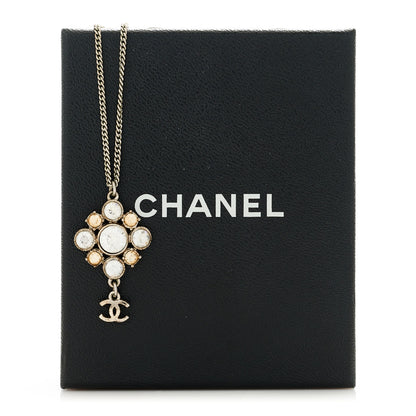 Chanel Crystal CC Drop Pendant Necklace Silver 6 of 6