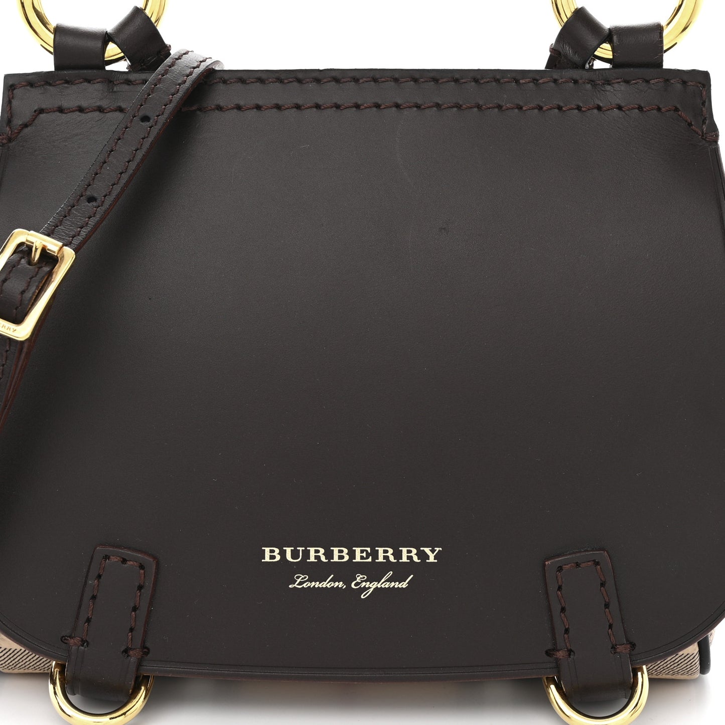 Haymarket Check Baby Bridle Saddle Bag Dark Clove Brown