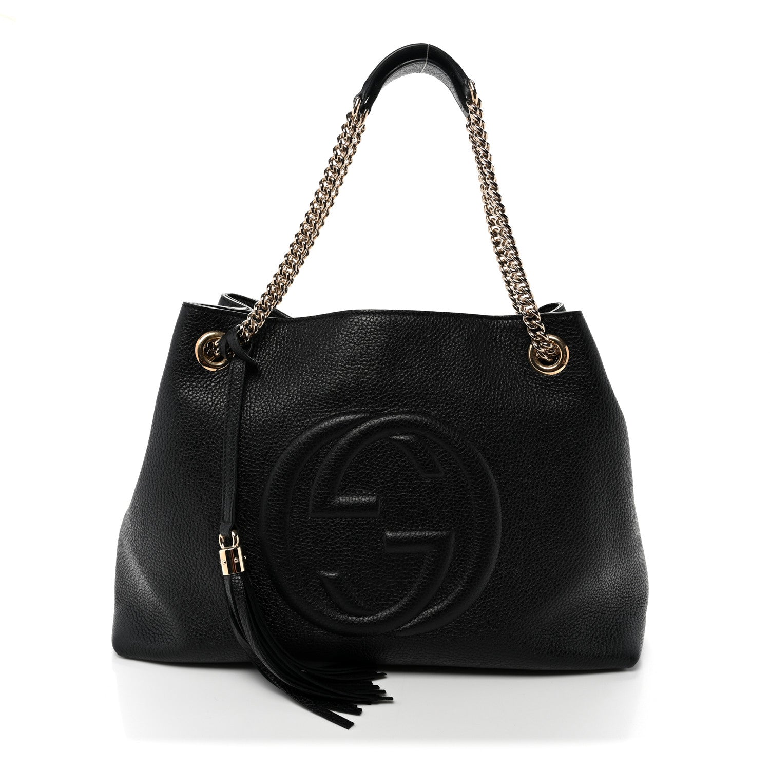 Gucci Pebbled Calfskin Medium Soho Chain Shoulder Bag Black 1 of 10