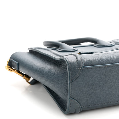 Celine Baby Drummed Calfskin Nano Luggage Petrol 9 of 15