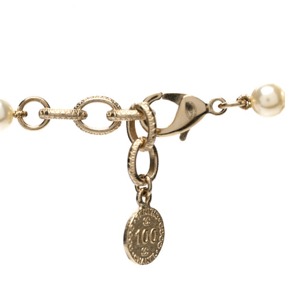 Chanel Pearl CC 100th Anniversary Necklace Light Gold 4 of 6