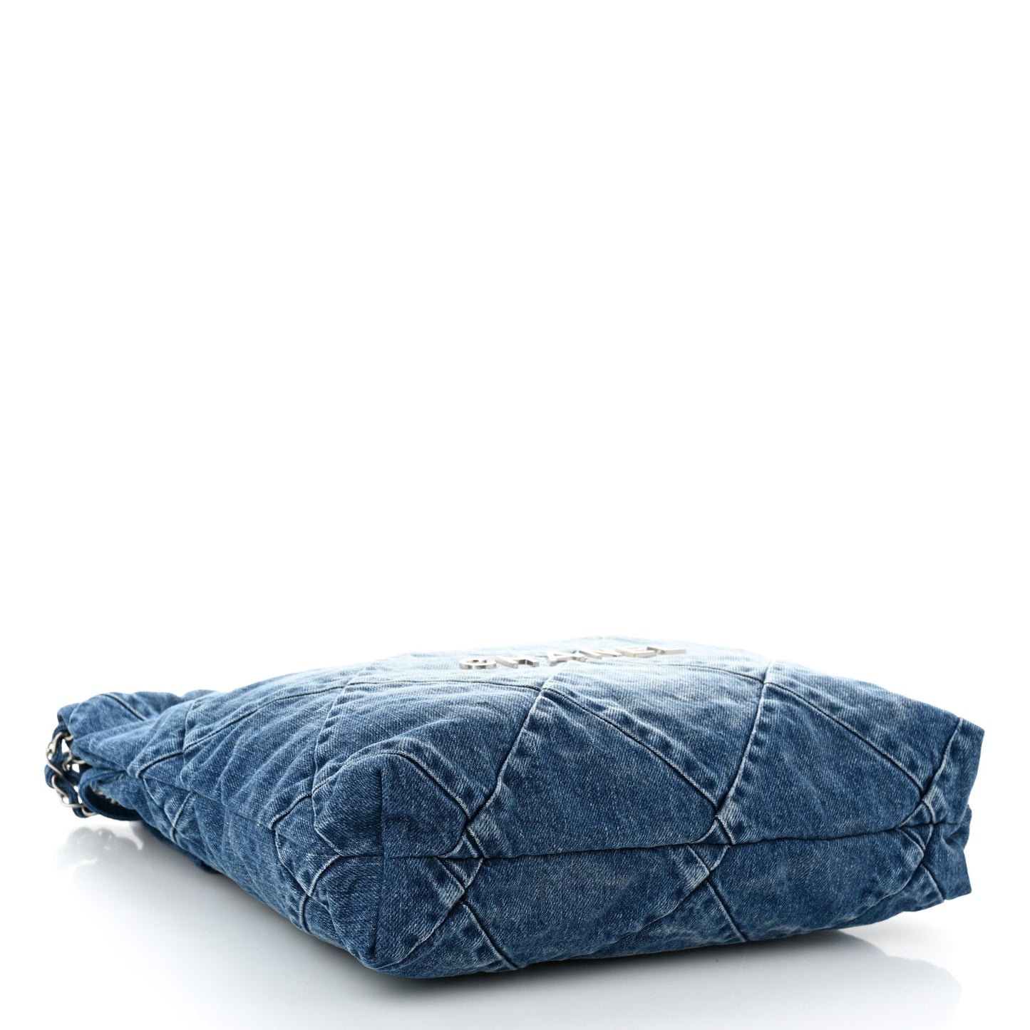 Denim Quilted Small Chanel 22 Blue