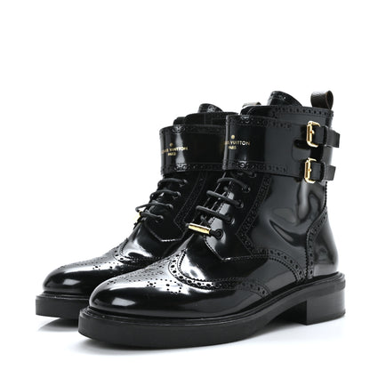 Louis Vuitton Glazed Calfskin Midtown Ankle Boots 40 Black 3 of 7