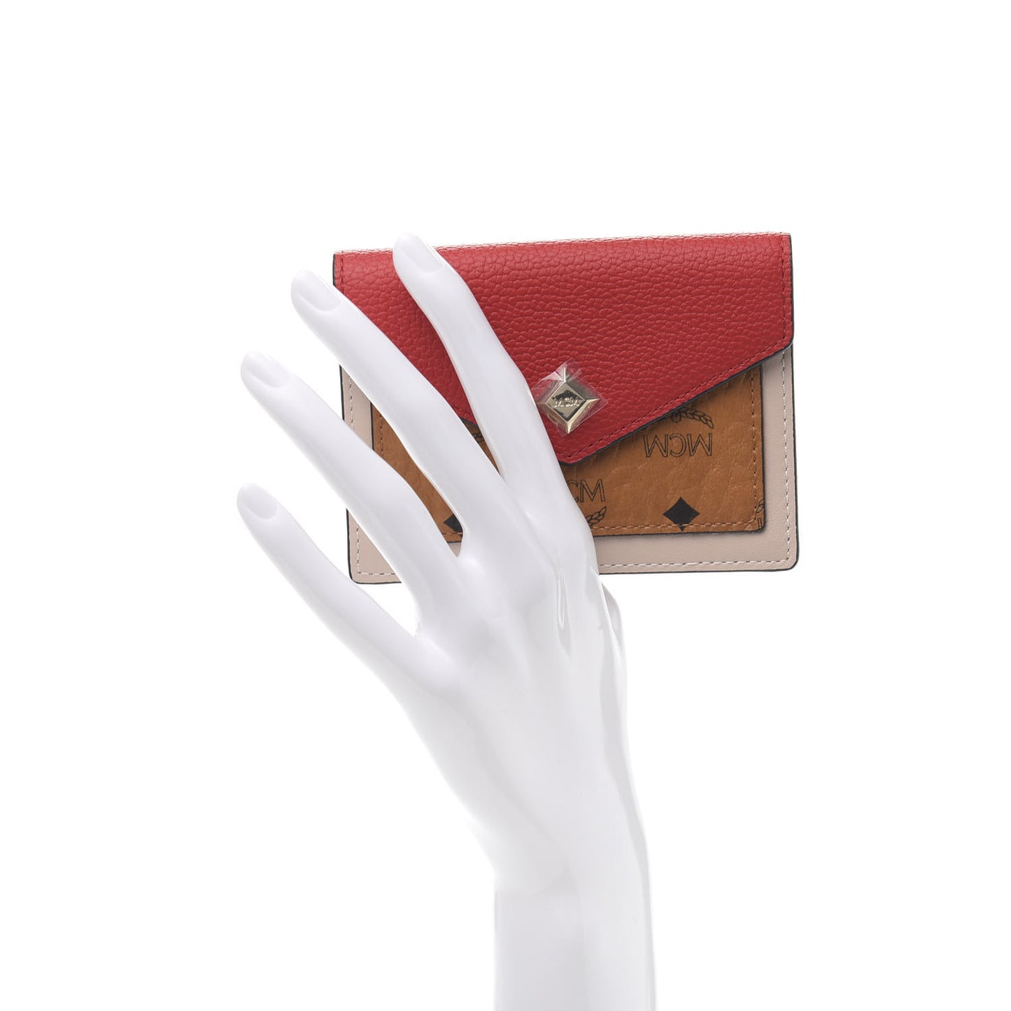 Visetos Mini Love Letter Flap Wallet Cognac White Red