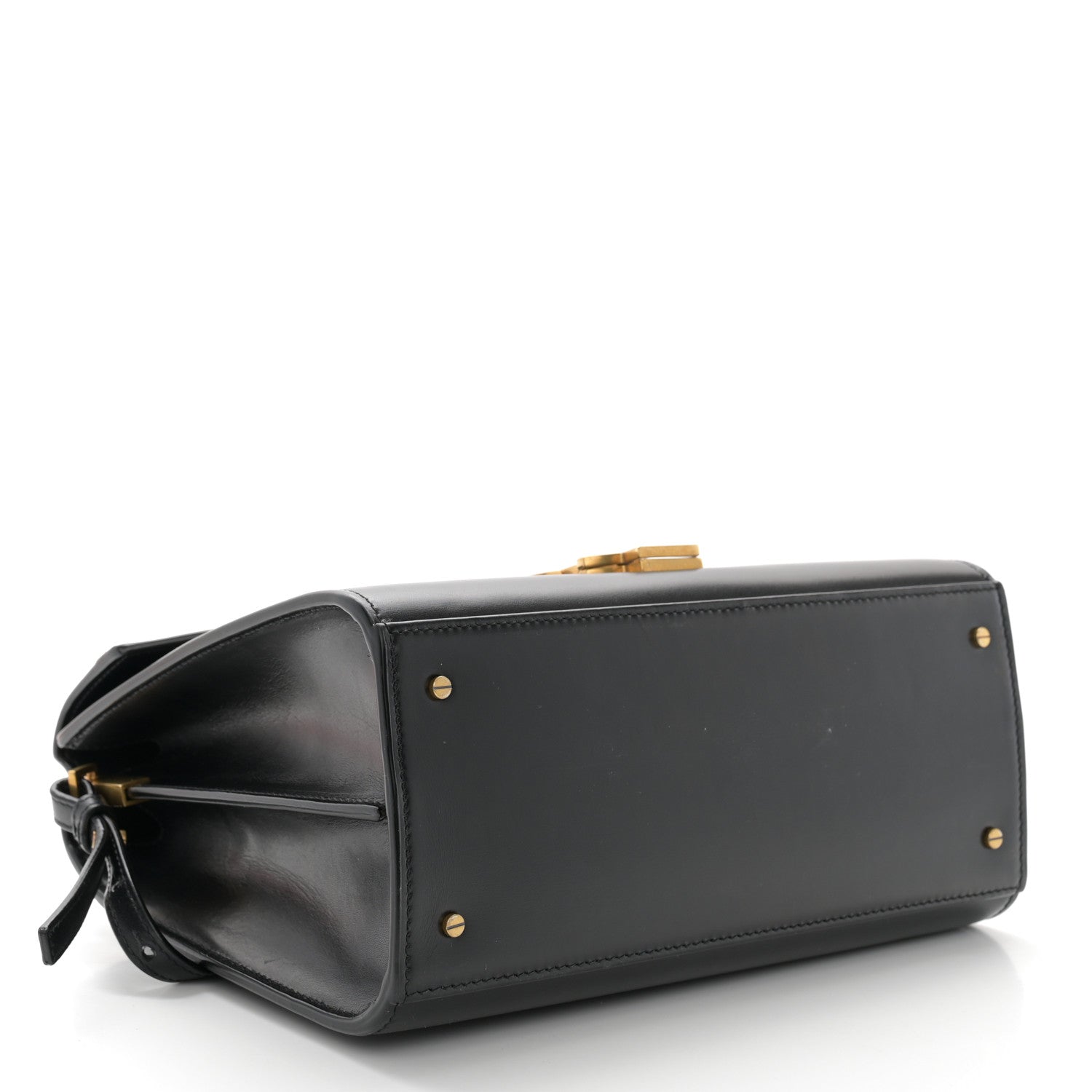 Saint Laurent Smooth Calfskin Medium Classic Monogram Cassandra Top Handle Black Rouge Legion 4 of 13