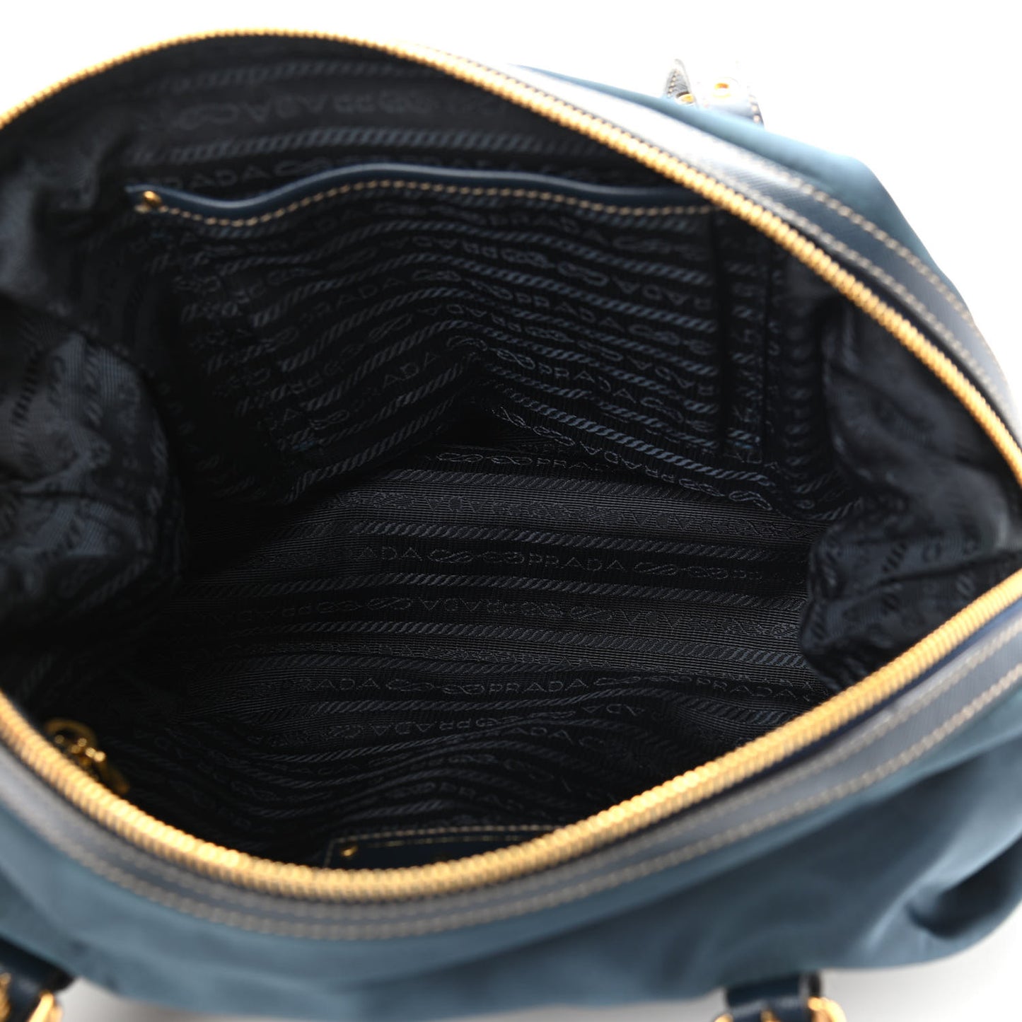Tessuto Nylon Jacquard Logo Shoulder Bag Denim