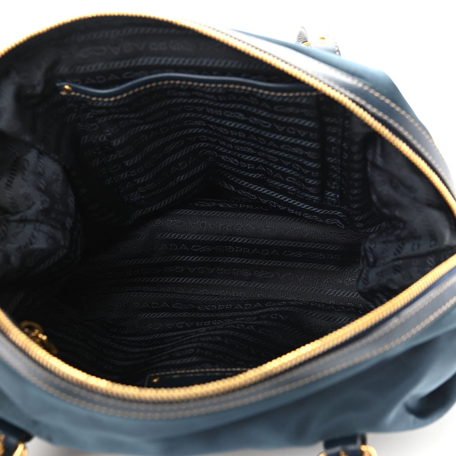 Prada Tessuto Nylon Jacquard Logo Shoulder Bag Denim 5 of 13