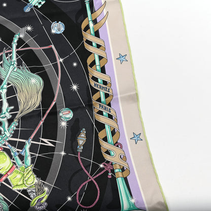 Hermes Silk Chorus Stellarum Scarf 70 Gris Nacre Anthracite Vert 2 of 6