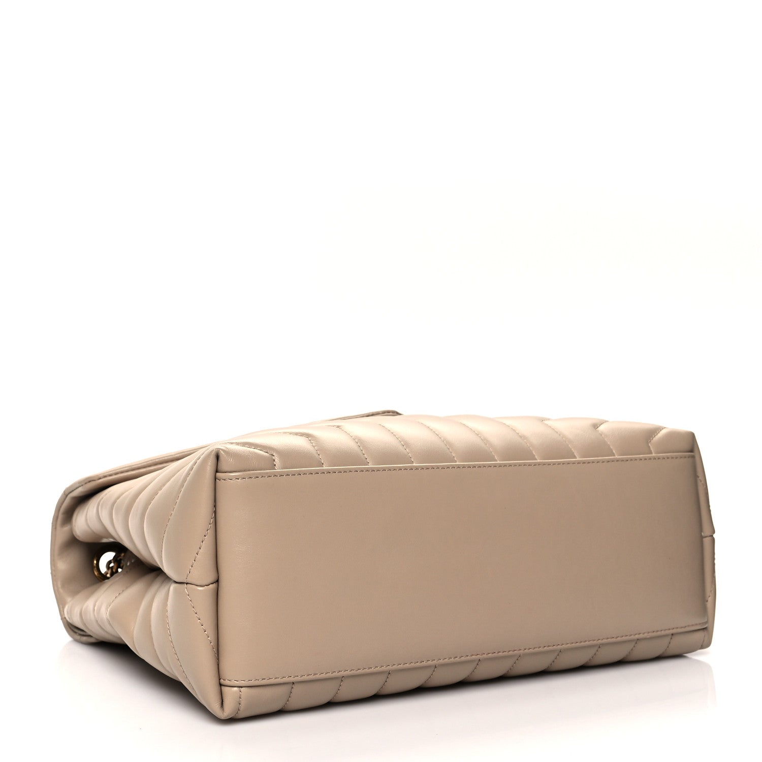 Saint Laurent Calfskin Y Quilted Monogram Medium Loulou Chain Satchel Dark Beige 4 of 12