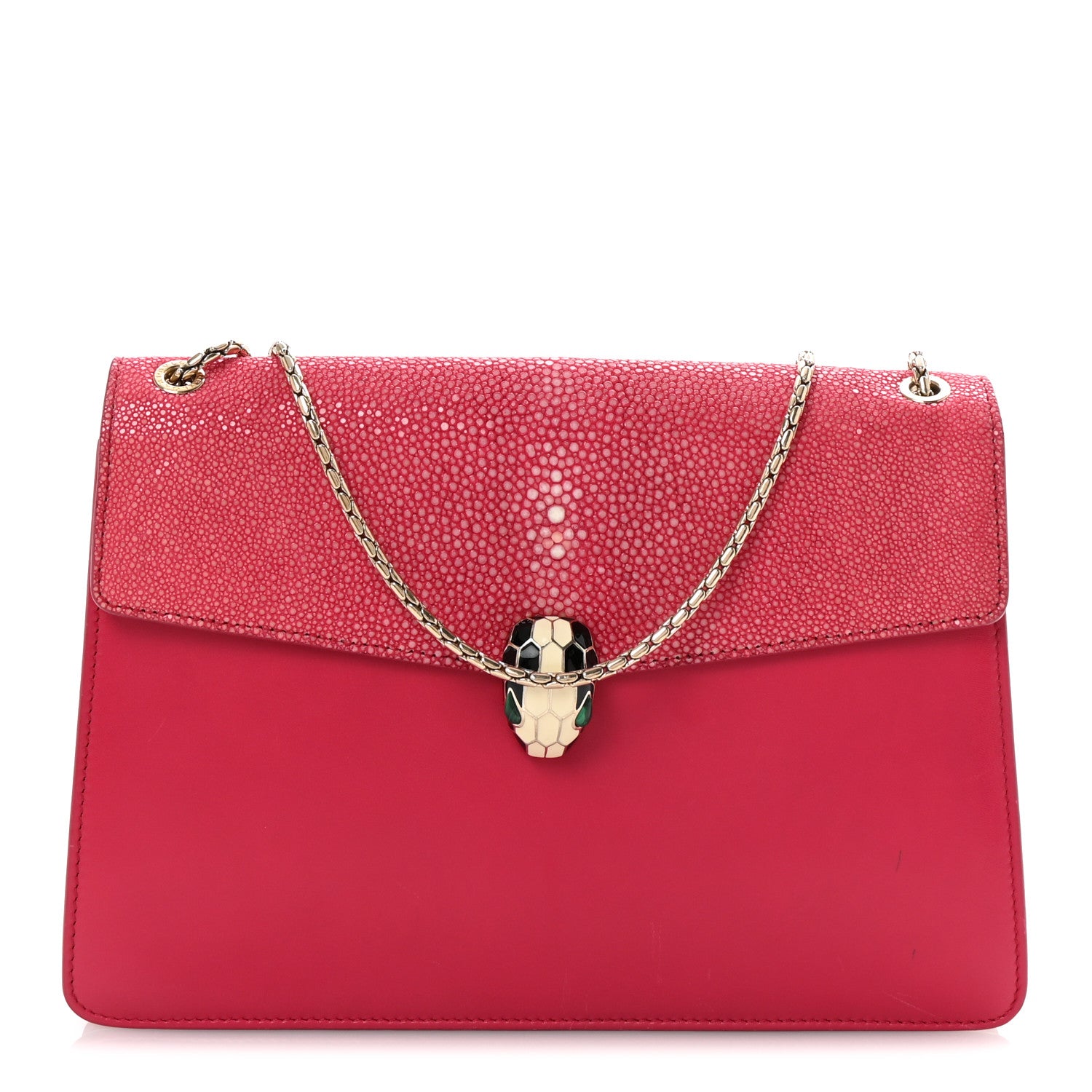 Bulgari Calfskin Galuchat Serpenti Forever Shoulder Bag Pink 1 of 9