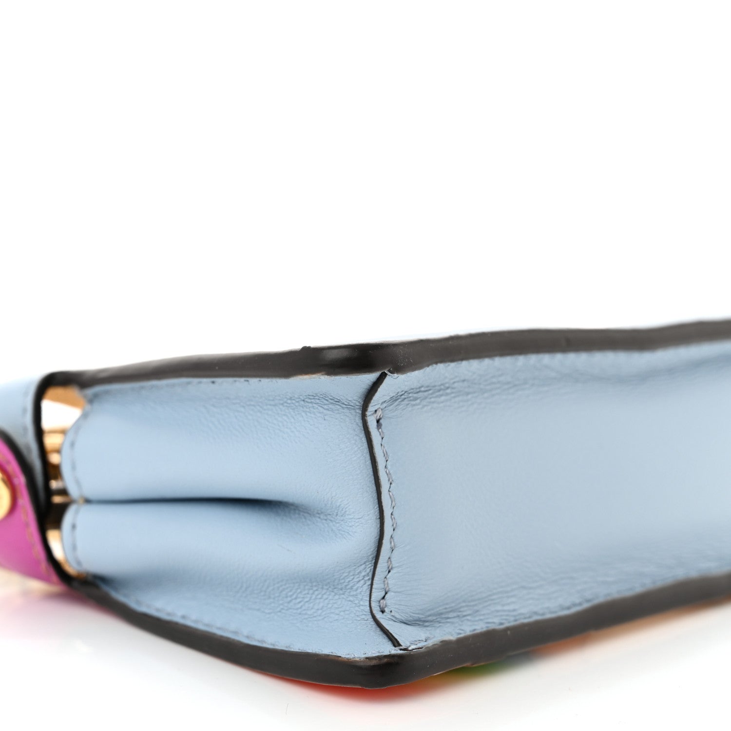 Fendi Nappa Rainbow Inlay Nano Peekaboo Maxi Handle Satchel Azzurro Baby Multicolor 9 of 10