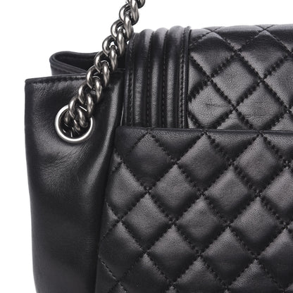 Chanel Lambskin Quilted Accordion Boy Flap Black 14 of 15