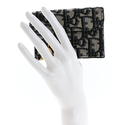 Christian Dior Oblique Saddle Card Holder Blue 2 of 9