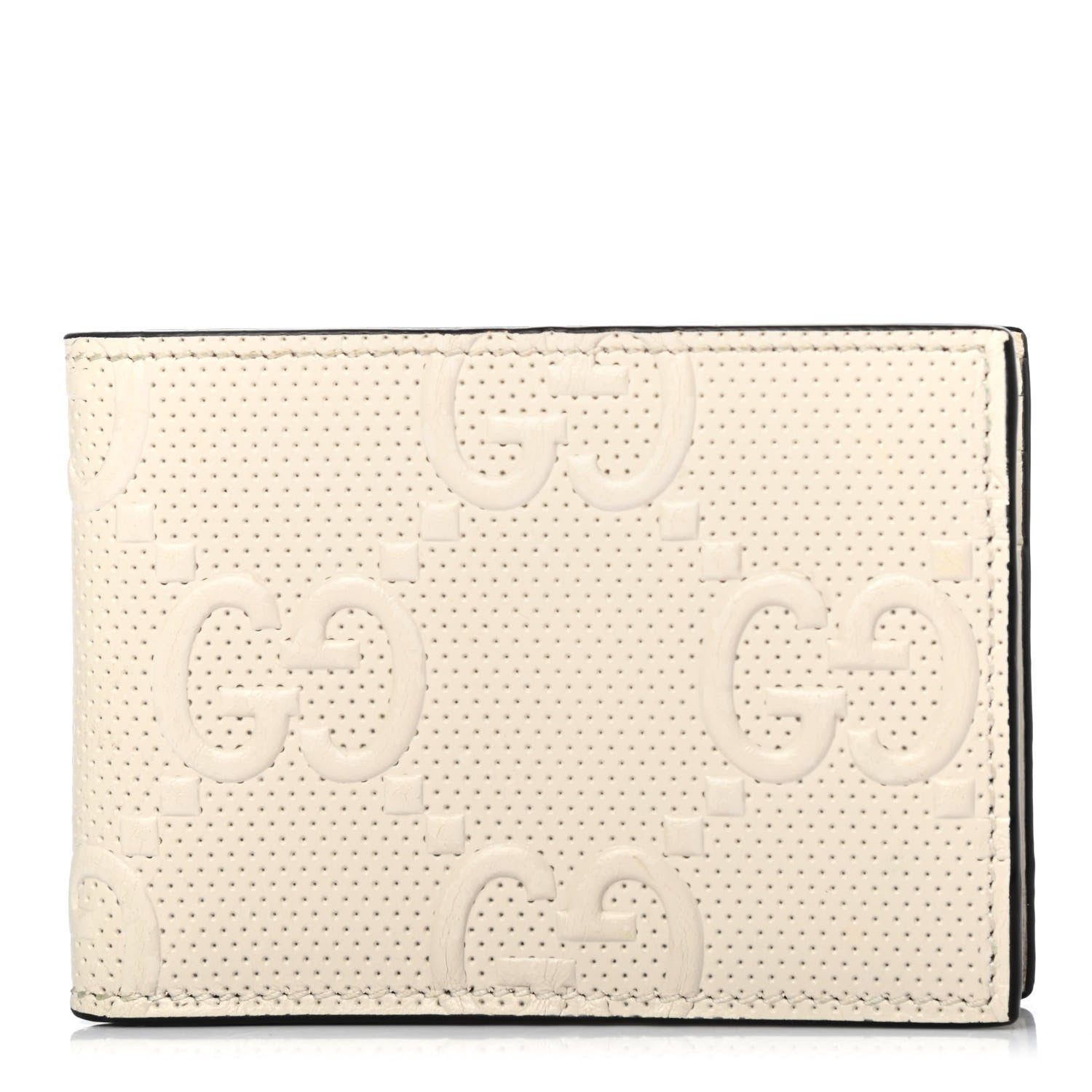 Gucci Calfskin GG Tennis Embossed Bi-Fold Wallet Mystic White 1 of 4
