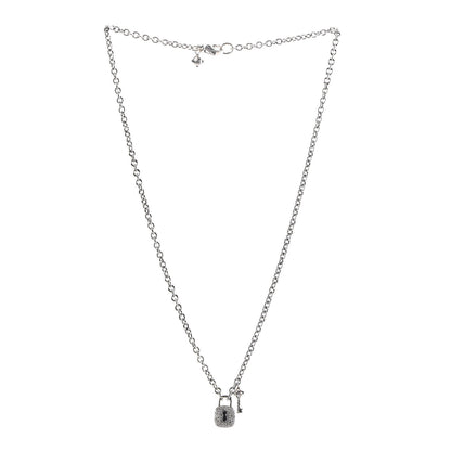 David Yurman Sterling Silver Diamond Cable Collectibles Lock and Key Charm Pendant Necklace 3 of 5