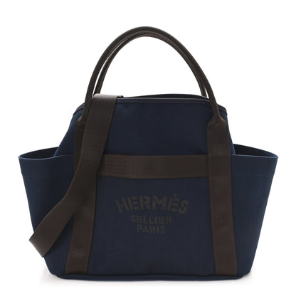 Hermes Canvas The Grooming Bag Bleu Navy Feu 1 of 11