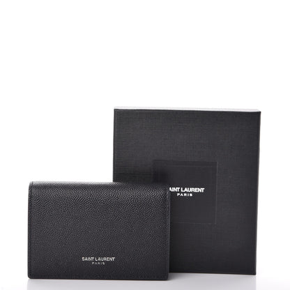 Saint Laurent Grain De Poudre Business Card Case Black 11 of 11