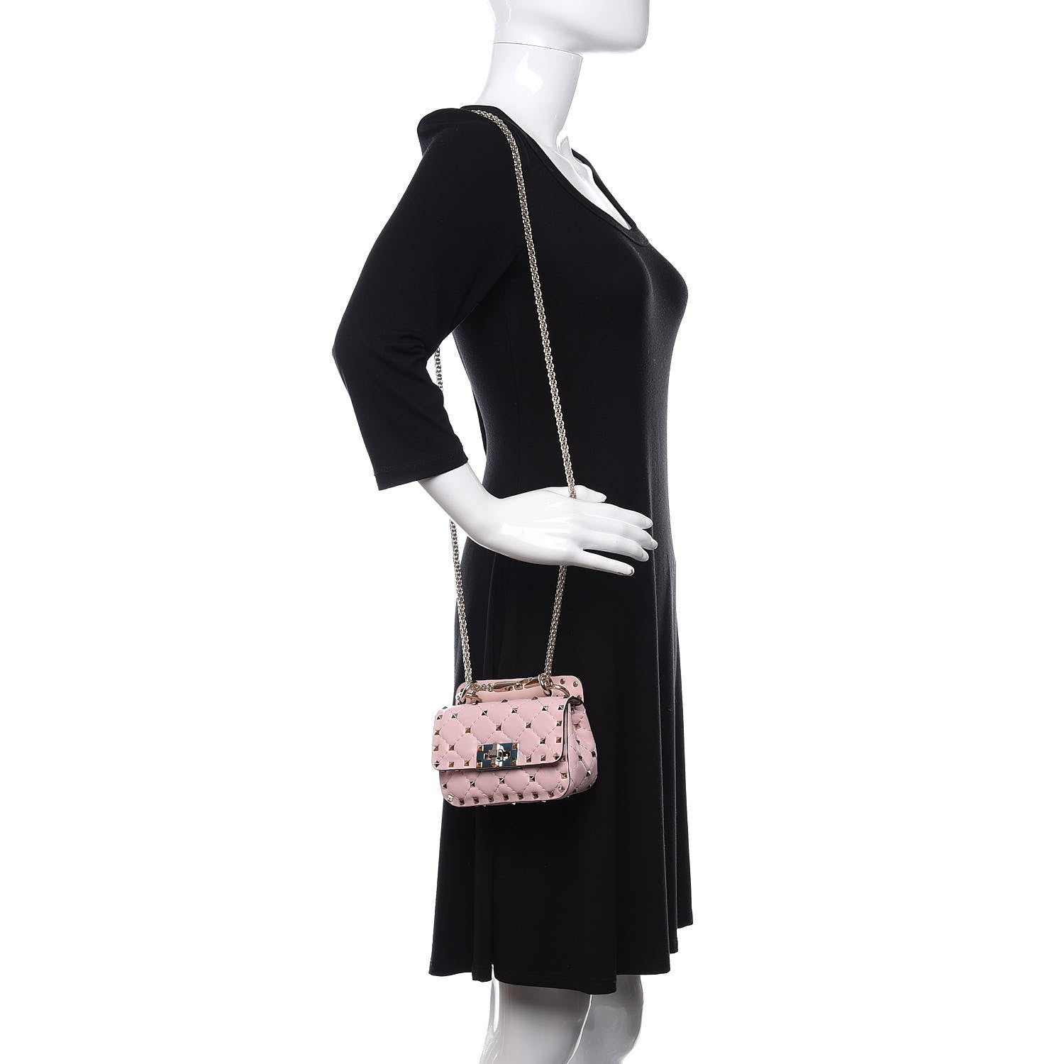 Valentino Garavani Nappa Micro Rockstud Spike Shoulder Bag Rose Quartz 2 of 10