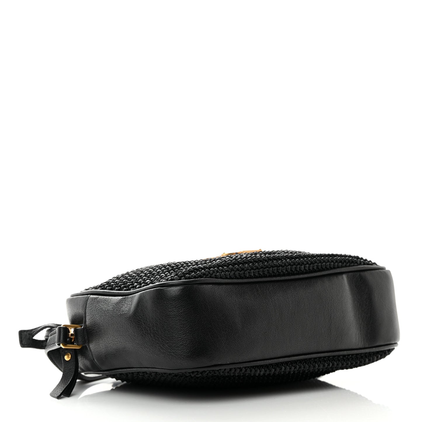 Raffia Canvas Monogram Lou Camera Bag Black