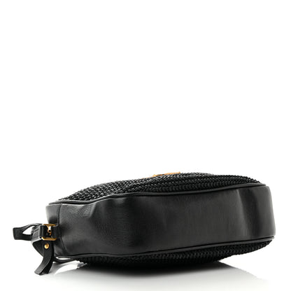 Saint Laurent Raffia Canvas Monogram Lou Camera Bag Black 4 of 14