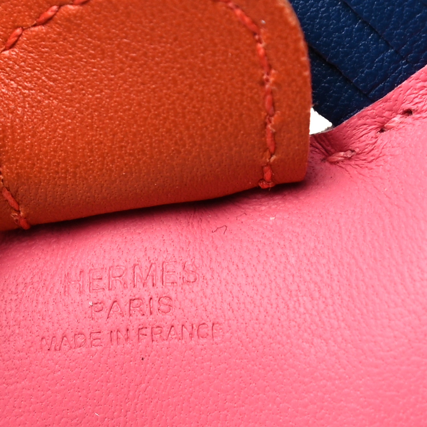 Hermes Milo Lambskin Grigri Rodeo Bag Charm PM Rose Azalee Cornaline Bleu De Malte 3 of 4