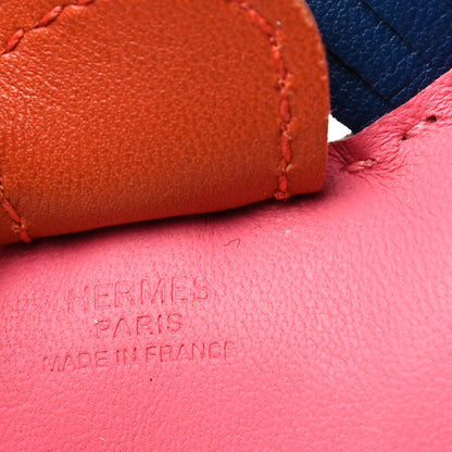 Hermes Milo Lambskin Grigri Rodeo Bag Charm PM Rose Azalee Cornaline Bleu De Malte 3 of 4