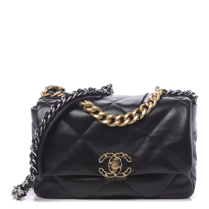 Chanel Lambskin Quilted Medium 19 Flap Black 1 of 11