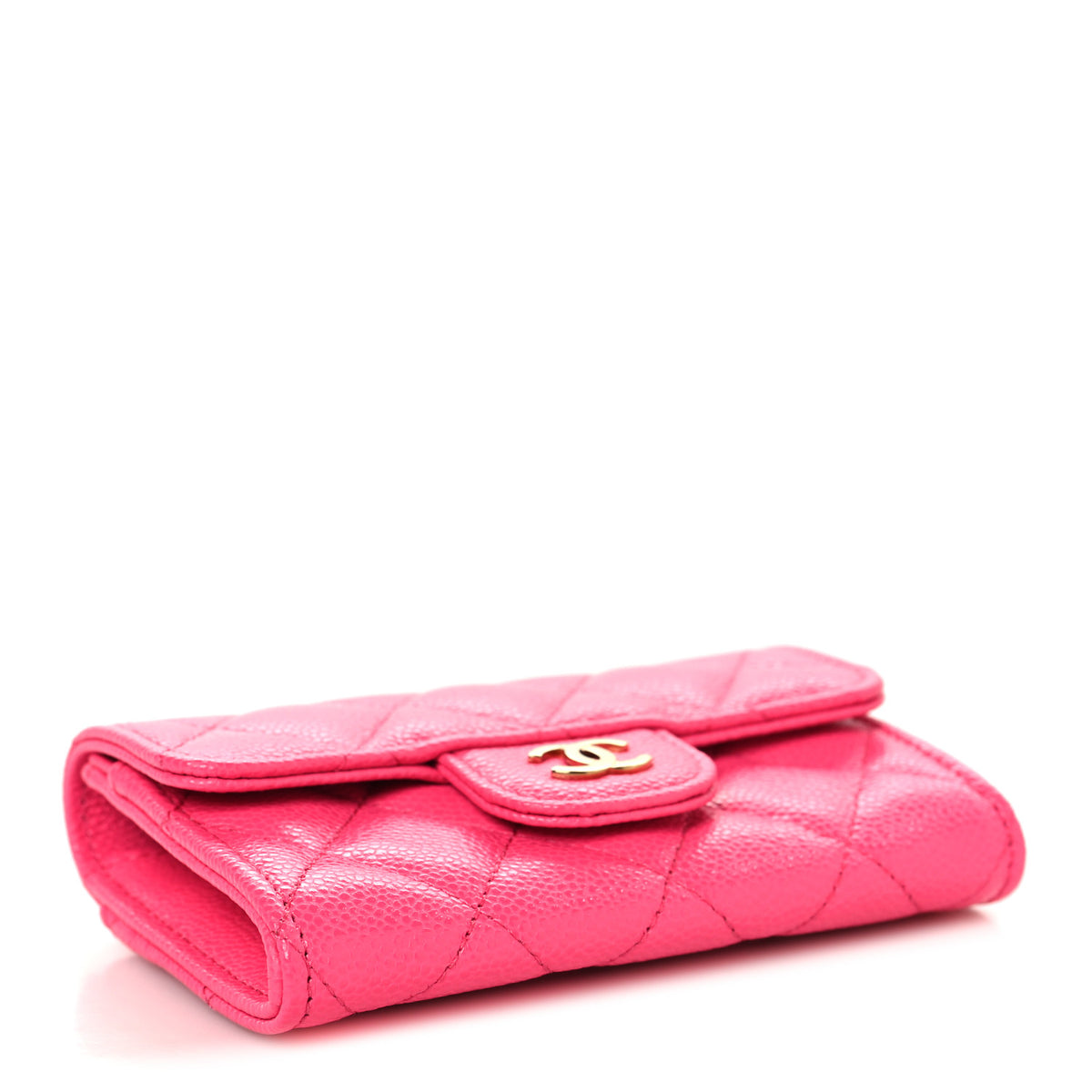 Chanel Caviar Quilted Flap Card Holder Wallet Fuchsia 4 of 9
