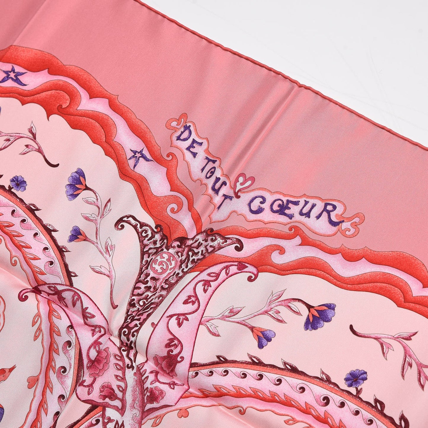 Silk De Tout Coeur Scarf 90 Vieux Rose Rose Pale Violine
