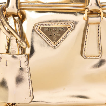 Prada Metallic Vitello Mini Top Handle Crossbody Bag Platino 8 of 11