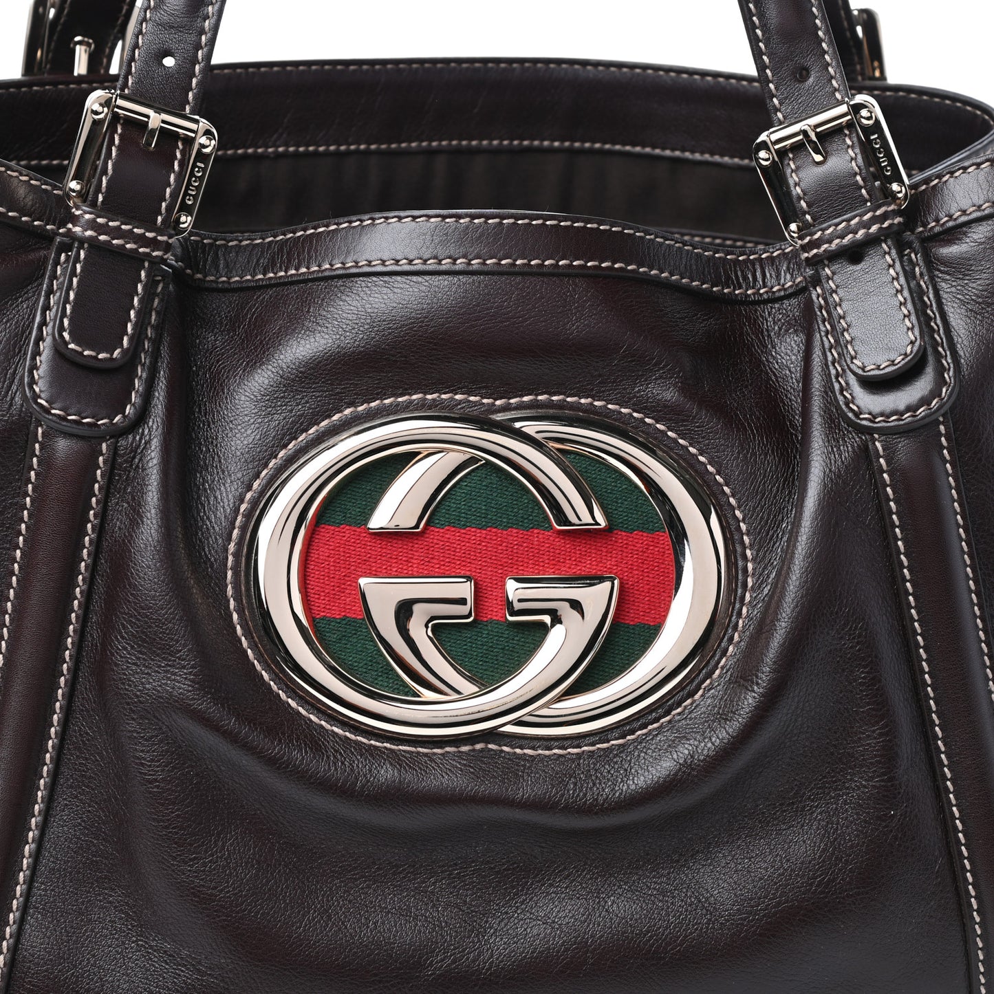 Calfskin Medium Britt Tote Dark Brown