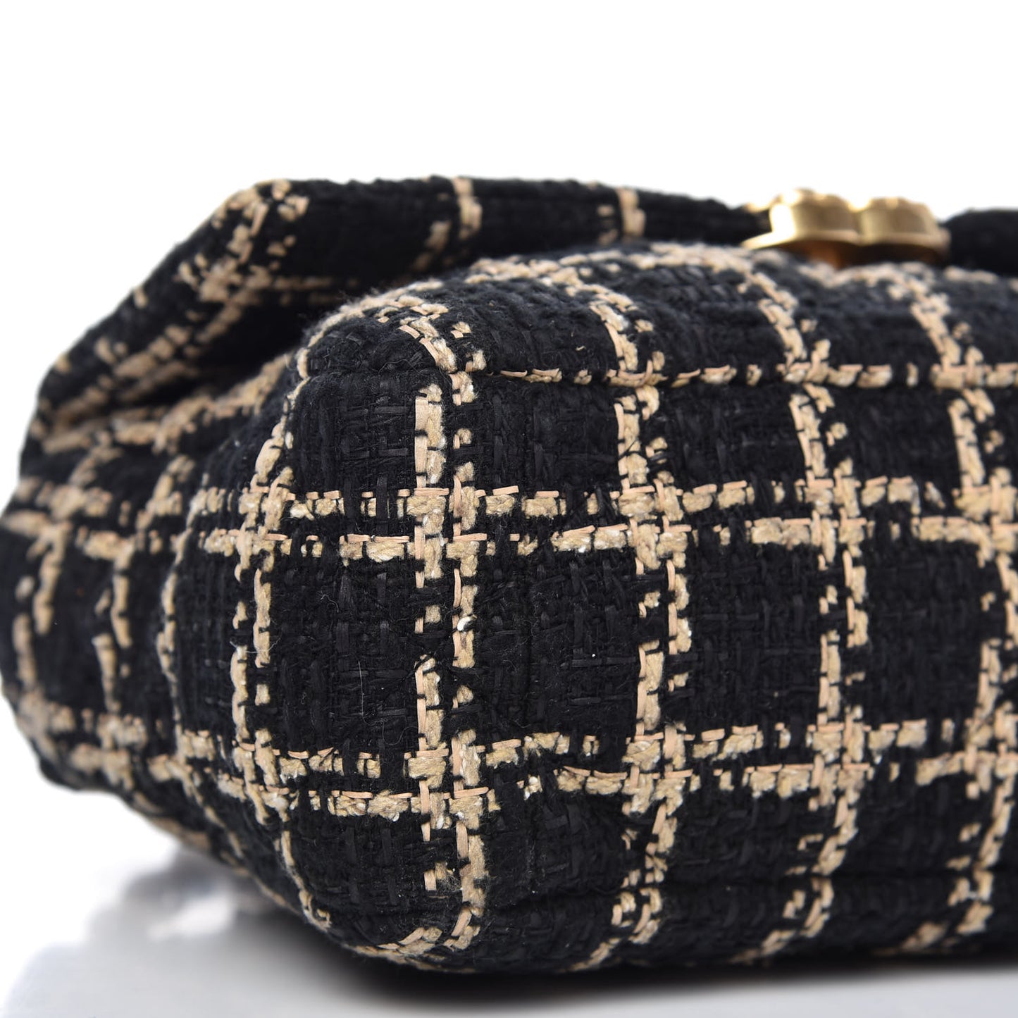 Tweed Quilted Medium Chanel 19 Flap Black Beige