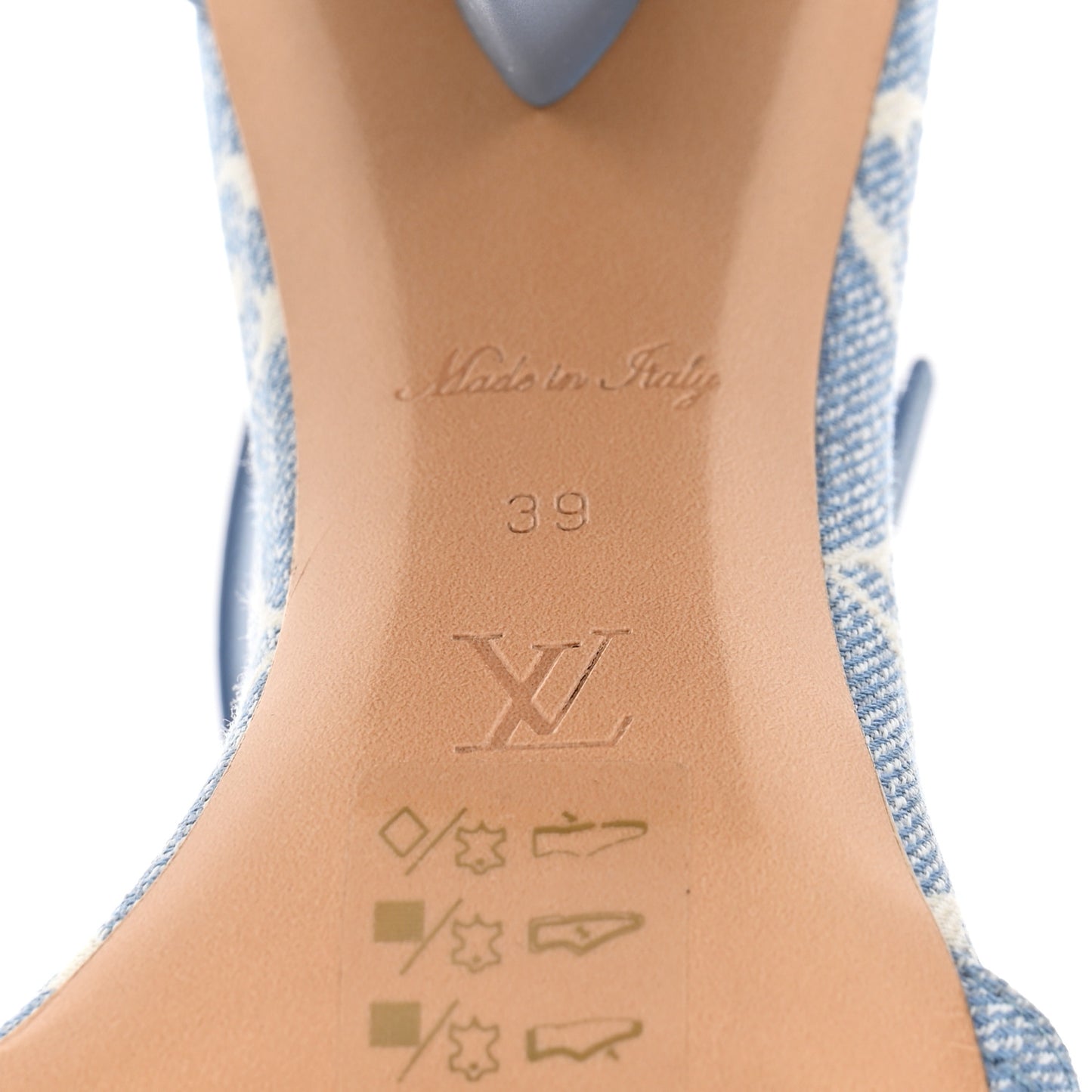 Denim Monogram Silhouette Sandals 39 Blue