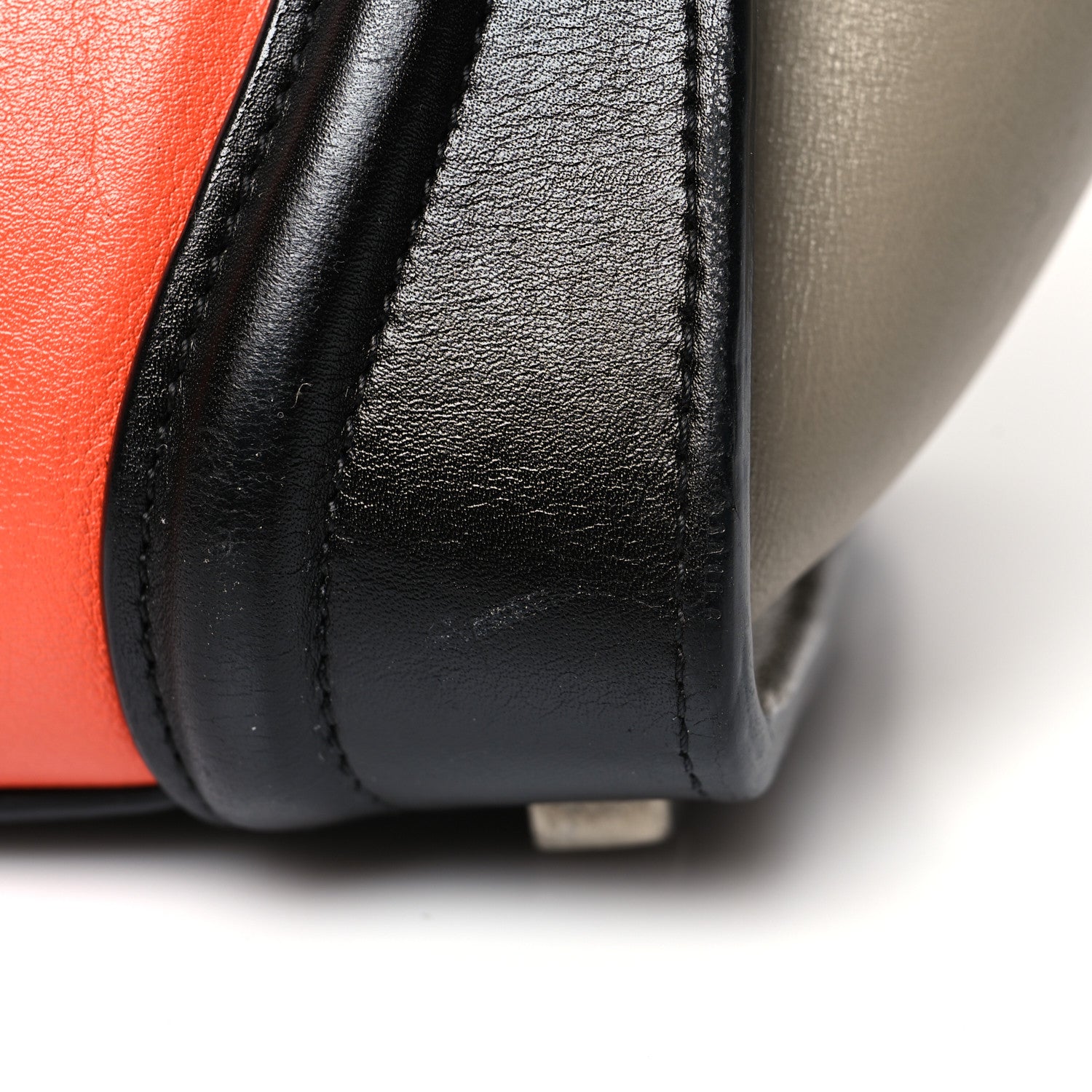 Celine Drummed Calfskin Micro Tri-Color Luggage Bright Orange 17 of 19