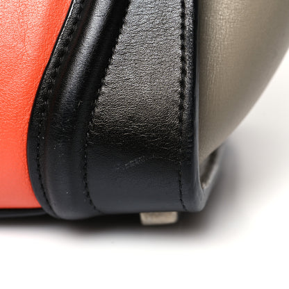 Celine Drummed Calfskin Micro Tri-Color Luggage Bright Orange 17 of 19