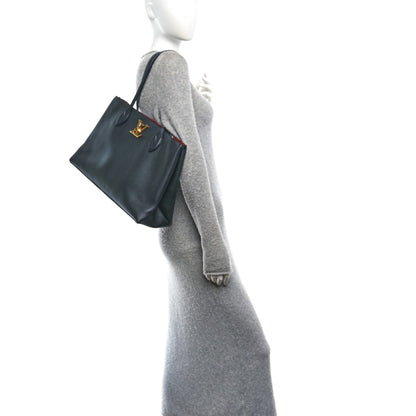 Louis Vuitton Grained Calfskin Lockme Shopper Black 2 of 10