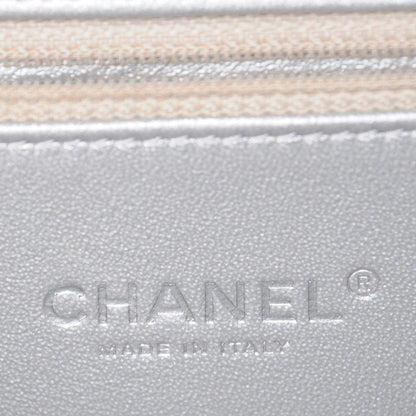 Chanel Metallic Caviar Quilted Medium CC Filigree Vanity Case Silver 7 of 9