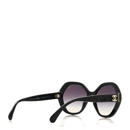Chanel Acetate Sequin Round Sunglasses 5451-A Black 4 of 8