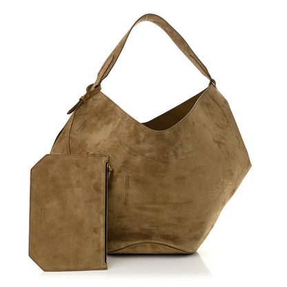 Khaite Suede Calfskin Medium Lotus Tote Mud 3 of 10