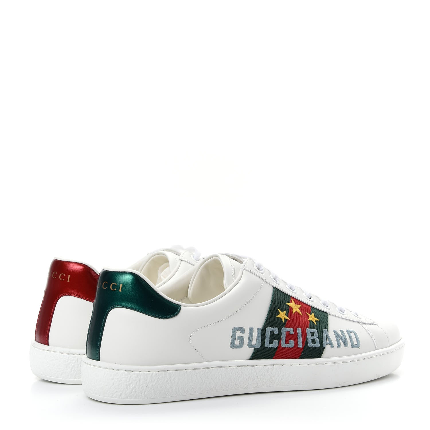 Gucci Calfskin Web Mens Gucci Band Ace Sneakers 5.5 White 4 of 11