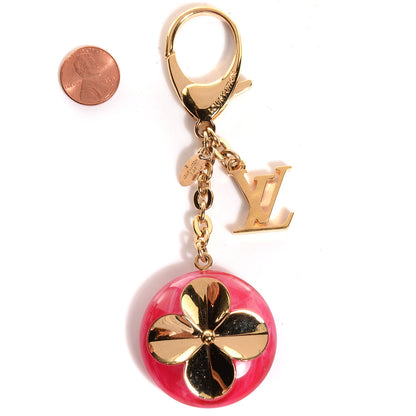 Louis Vuitton Acetate Hollow Flower Bag Charm Fuchsia 2 of 6