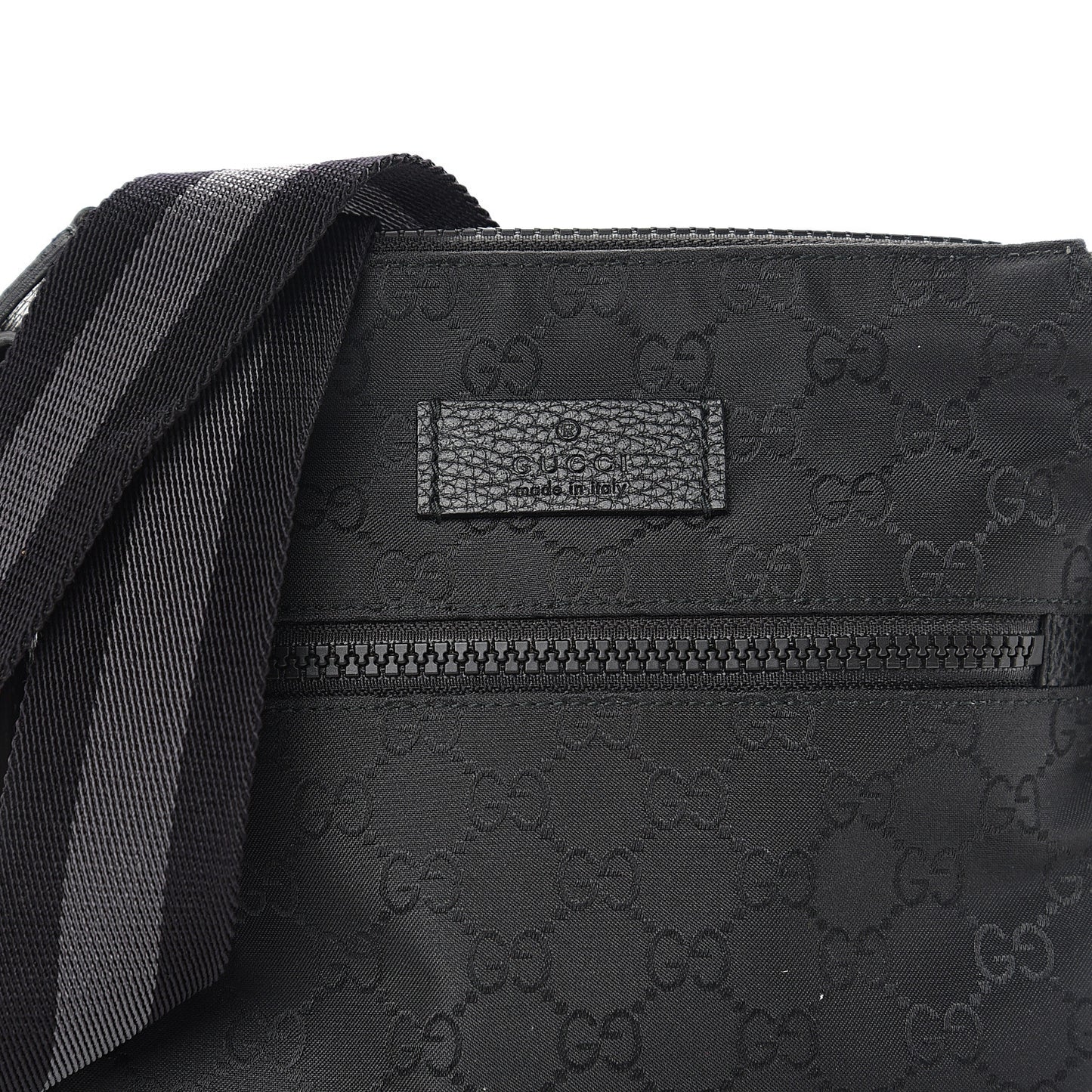 Nylon Monogram Mini Flat Messenger Bag Black