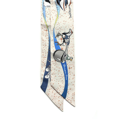 Hermes Silk Space Derby Twilly Creme Bleu Multicolor 2 of 5