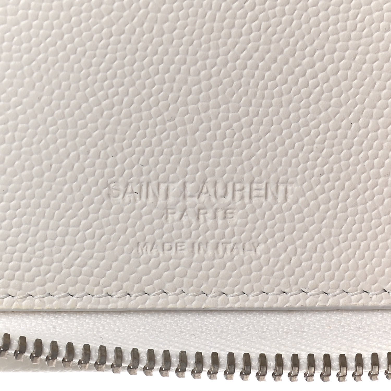 Saint Laurent Grain De Poudre Classic Zip Around Travel Wallet White 7 of 10
