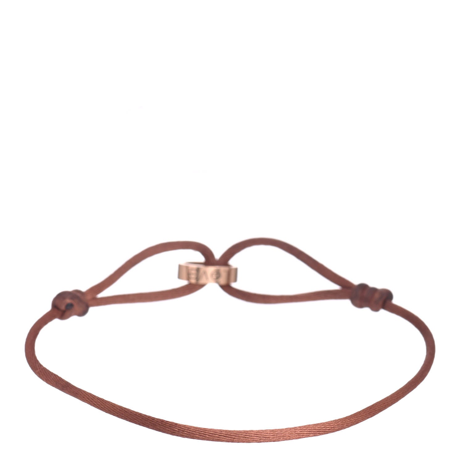 Cartier 18K Pink Gold Diamond Charity LOVE Adjustable Cord Bracelet Brown 3 of 4