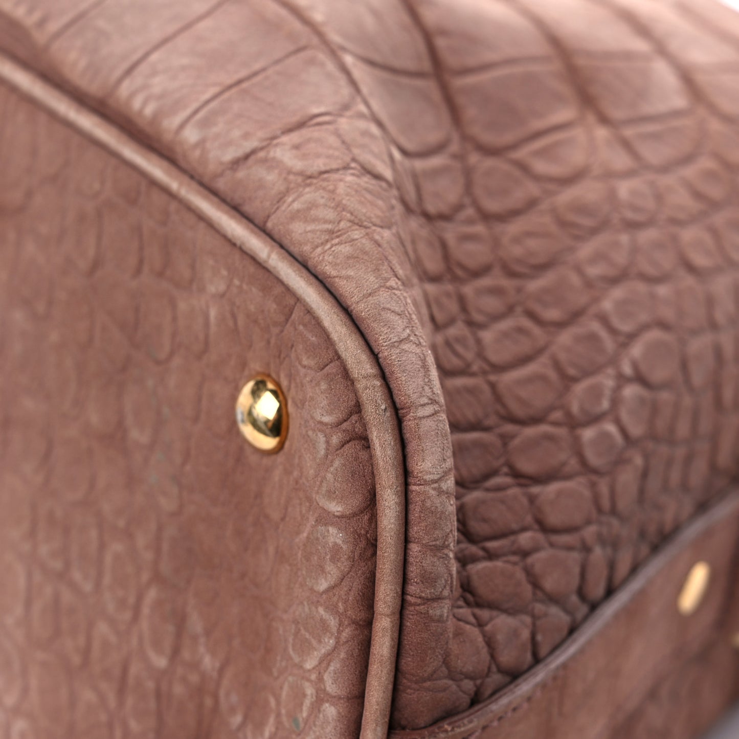 Nubuck Crocodile Embossed Oversized Muse Brown