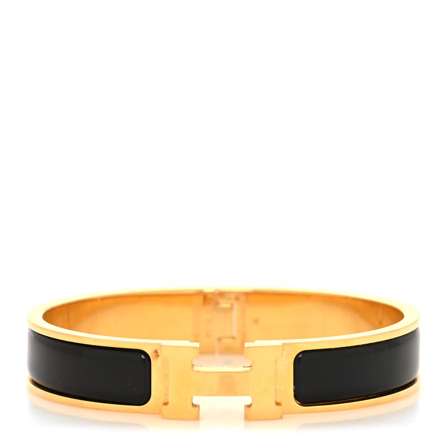 Enamel Narrow Clic Clac H Bracelet PM Black