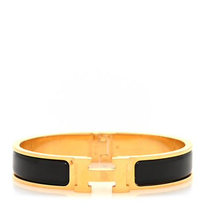 Hermes Enamel Narrow Clic Clac H Bracelet PM Black 1 of 5